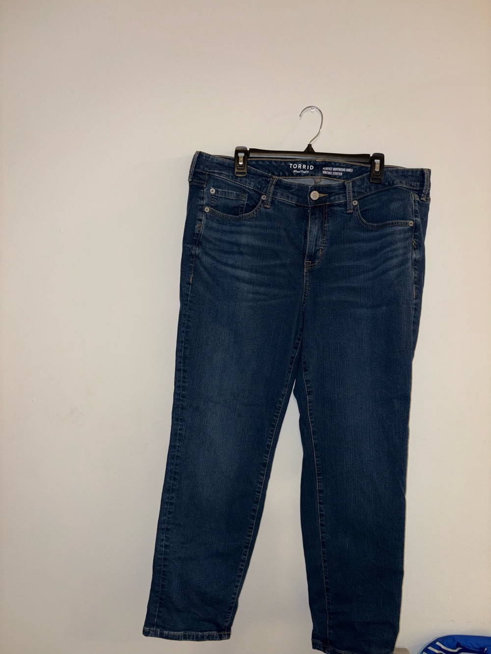 Torrid Dark Blue Denim Perfect Boyfriend Ankle Vintage Stretch